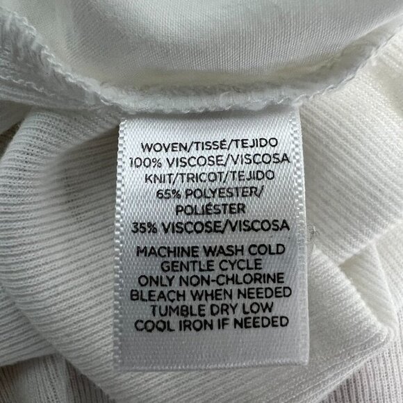 Ann Taylor Loft Womens Ivory Long Sleeve Chest Pockets Button-Up Shirt Sz Medium - Picture 10 of 10